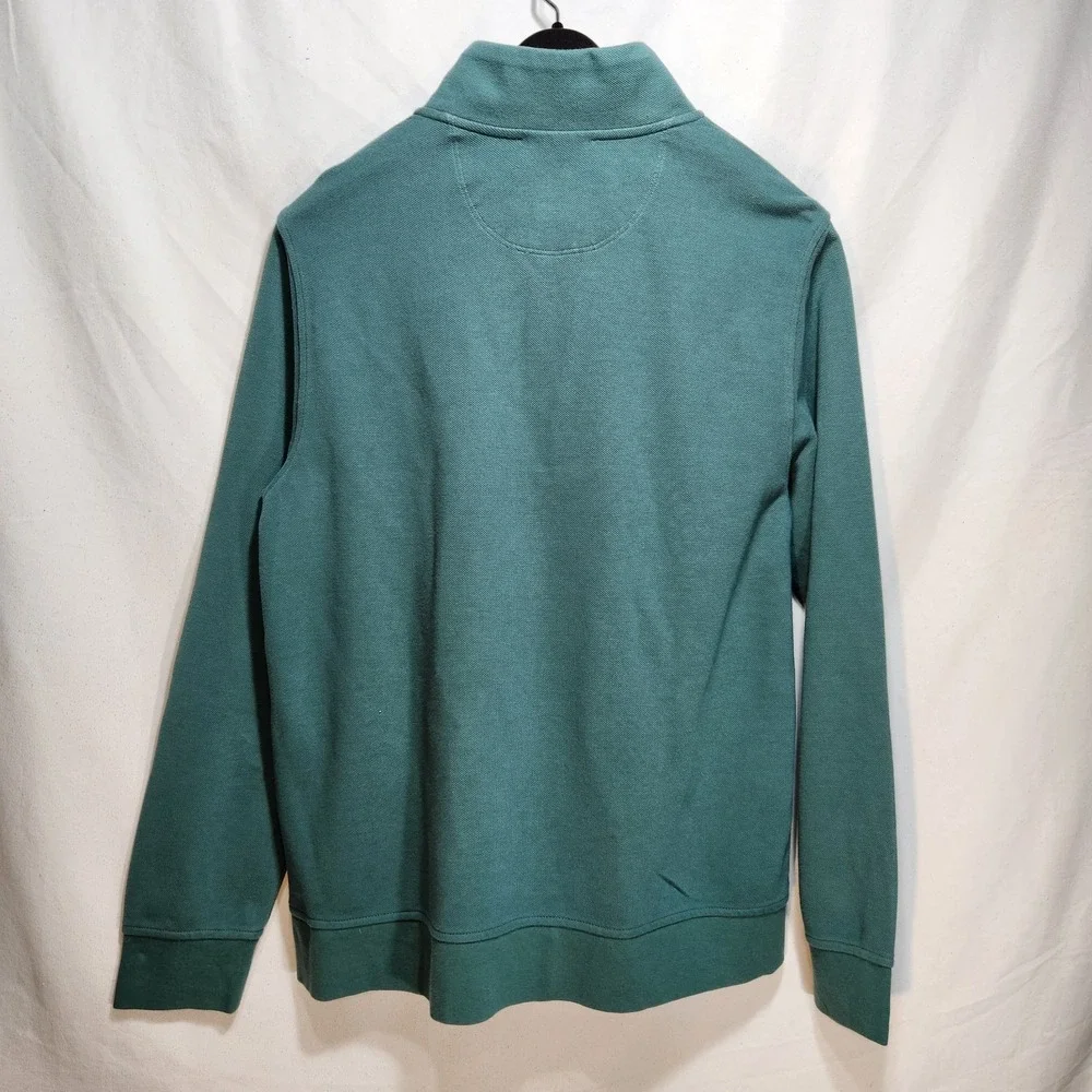 Brooks Brothers Sweater Men's Large Green Half Zip Pullover‎ Embroidered Preppy